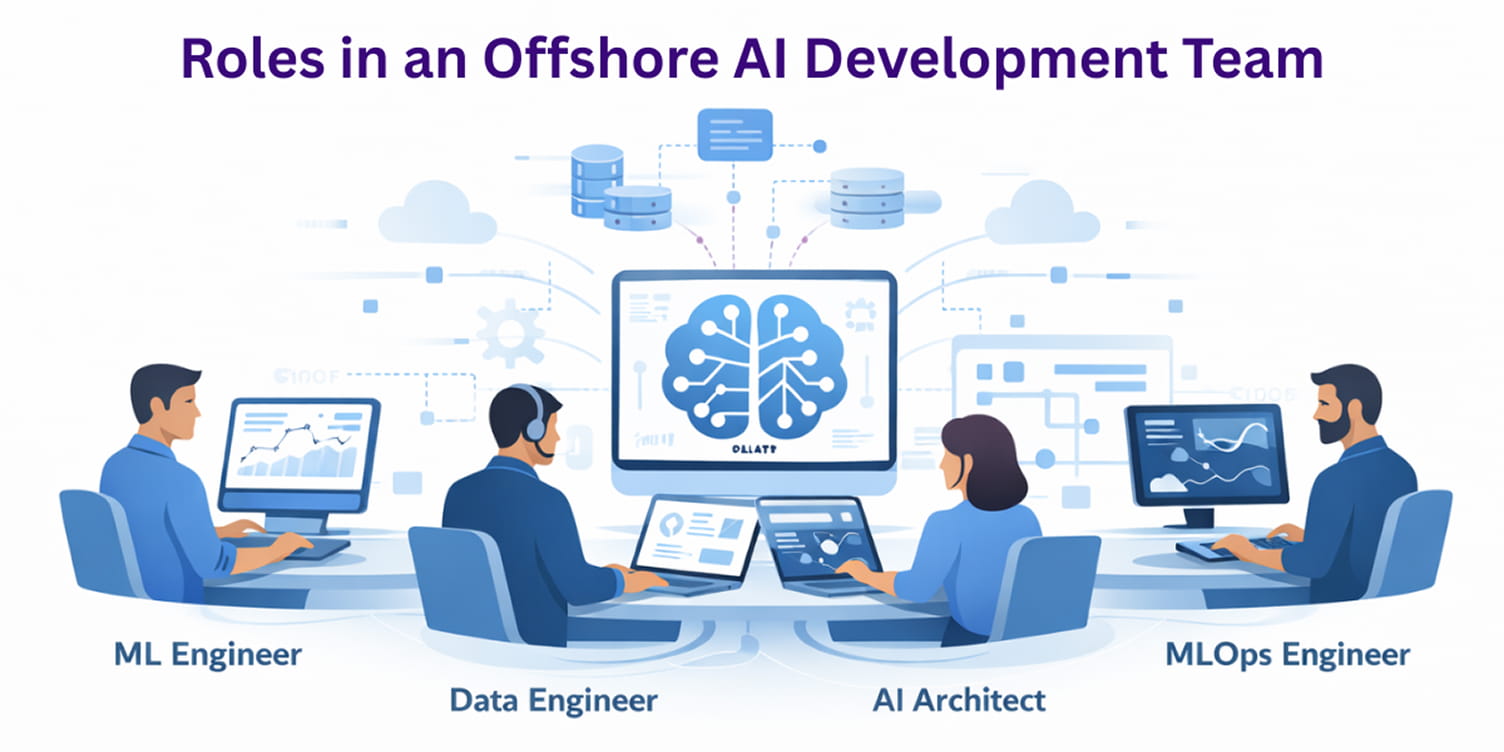 a snapshot of roles required in an offshore AI development